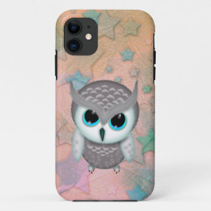 Coque Case-Mate Pour iPhone Illustration de petit hibou cornu grincheux