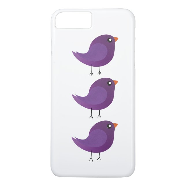 Coques Case-Mate iPhone Illustration de petit oiseau violet mignon (Dos)