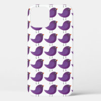 Illustration de petit oiseau violet mignon