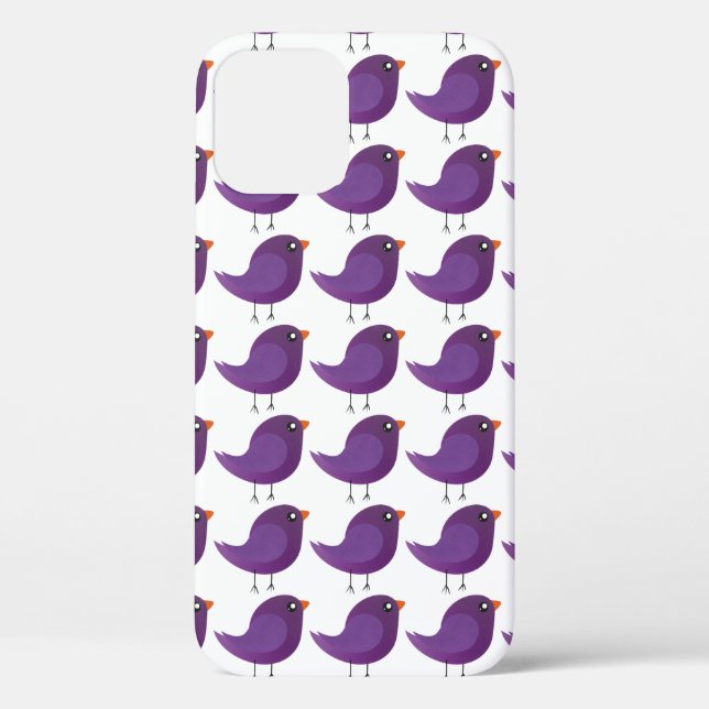 Coques Case-Mate iPhone Illustration de petit oiseau violet mignon (Verso)