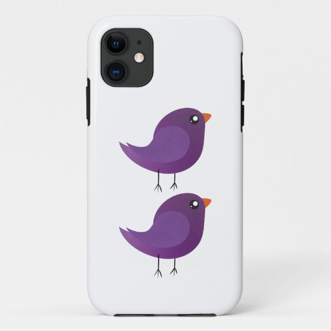 Coques Case-Mate iPhone Illustration de petit oiseau violet mignon (Dos)