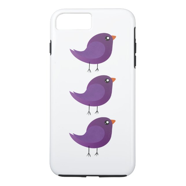 Coques Case-Mate iPhone Illustration de petit oiseau violet mignon (Dos)