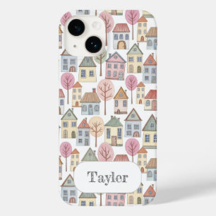 Coque Case-Mate iPhone Illustration de petites maisons fantaisistes avec