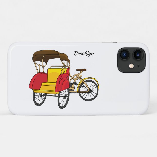 Coques Case-Mate iPhone Illustration de pousse-pousse pédicab (Dos (Horizontal))