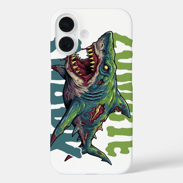 Coques Case-Mate iPhone Illustration de requin zombie en colère (Verso)