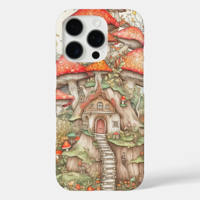 Coques Case-Mate iPhone Illustration de résidence de champignons artistiqu (Verso)