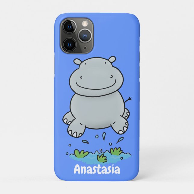 Coques Case-Mate iPhone Illustration de saut en hippo mignon (Dos)