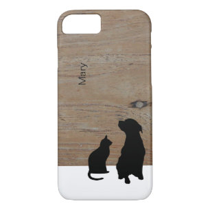 Coque Case-Mate iPhone Illustration de silhouette de chat et de chien coq
