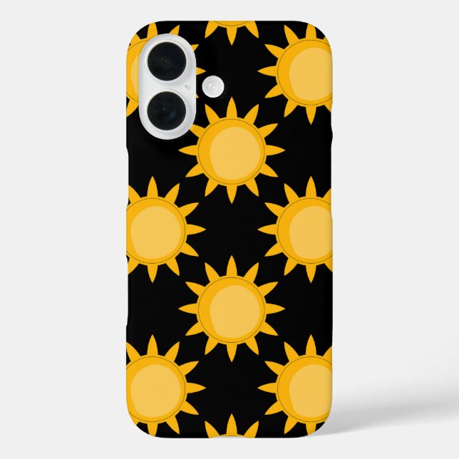 Coques Case-Mate iPhone Illustration de soleil brillant sur fond noir à mo (Verso)