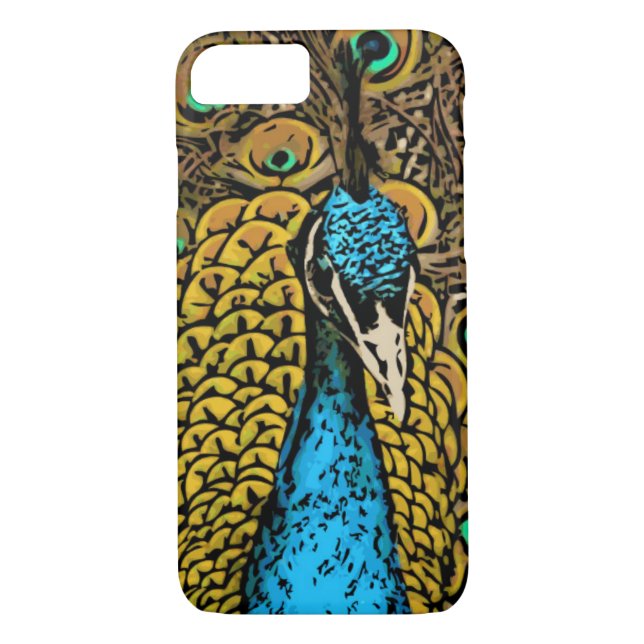 Coques Case-Mate iPhone Illustration de splendeur de paon (Dos)