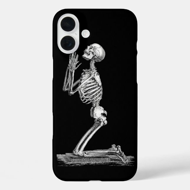 Coques Case-Mate iPhone Illustration de squelette anatomique noir (Verso)