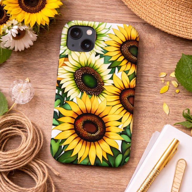 Coques Case-Mate iPhone Illustration de tournesol moderne  (Créateur téléchargé)