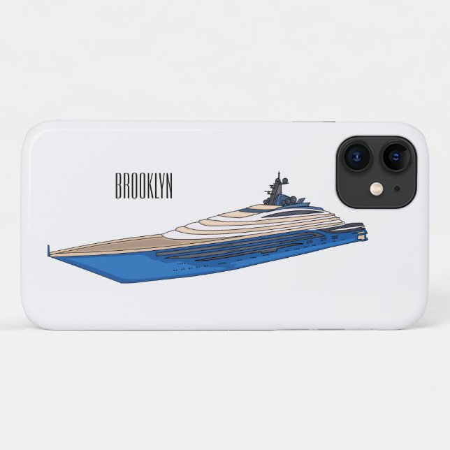 Coques Case-Mate iPhone Illustration de yacht (Dos (Horizontal))
