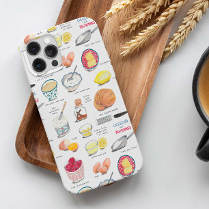 Case-Mate iPhone Case Illustration d'ingrédients de pâtisserie vintage