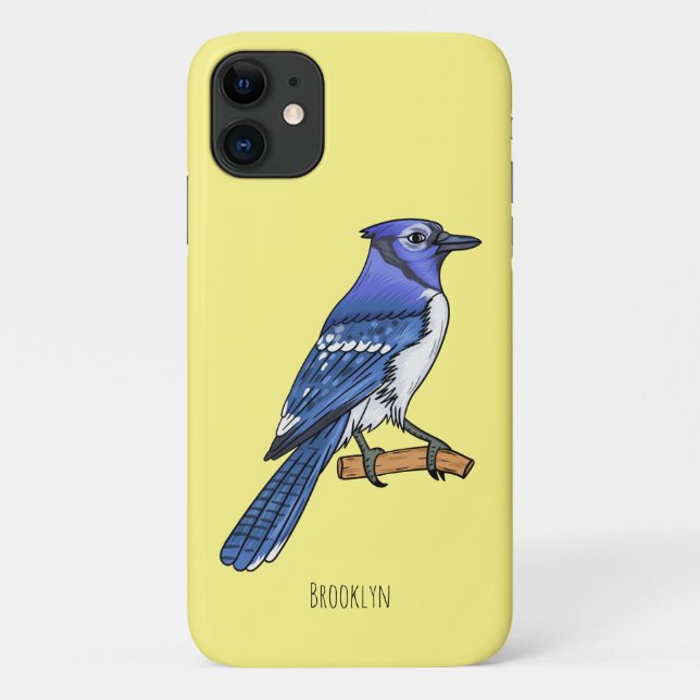 Coques Case-Mate iPhone Illustration d'oiseau de jay bleu (Dos)