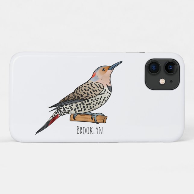 Coques Case-Mate iPhone Illustration d'oiseau de scintillement du Nord (Dos (Horizontal))