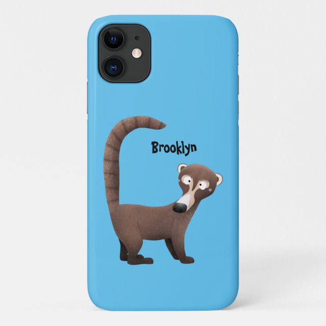Coques Case-Mate iPhone Illustration drôle curieuse de dessin animé de coa (Dos)