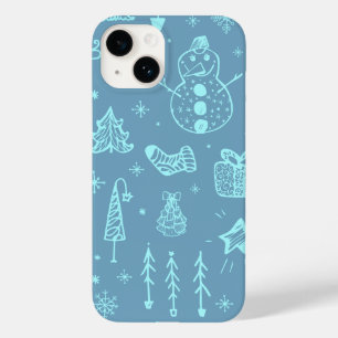 Coque Case-Mate iPhone Illustration du dessin du Doodle de Noël mignon
