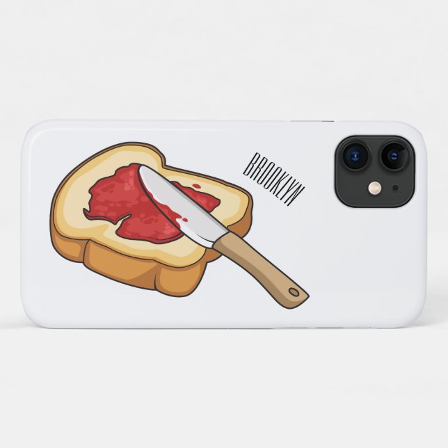 Coques Case-Mate iPhone Illustration du pain et de la confiture (Dos (Horizontal))
