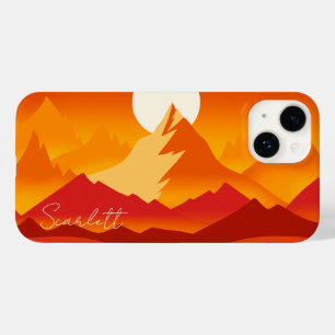 Coque Case-Mate iPhone Illustration du paysage de Sunset Mountain Peaks