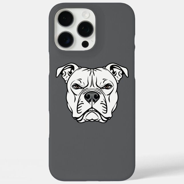 Coques Case-Mate iPhone Illustration du visage de Bulldog en gras (Verso)