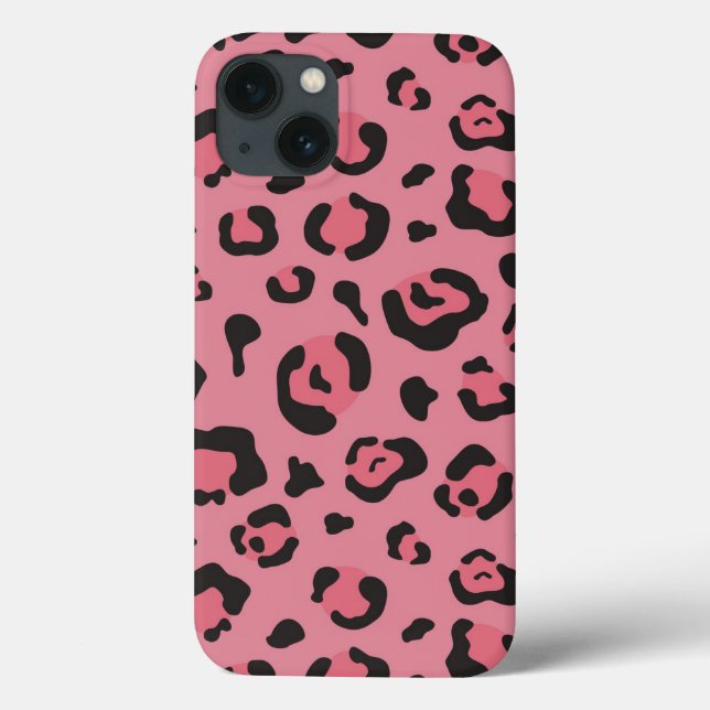 Coques Case-Mate iPhone Illustration d'un animal léopard rose (Verso)