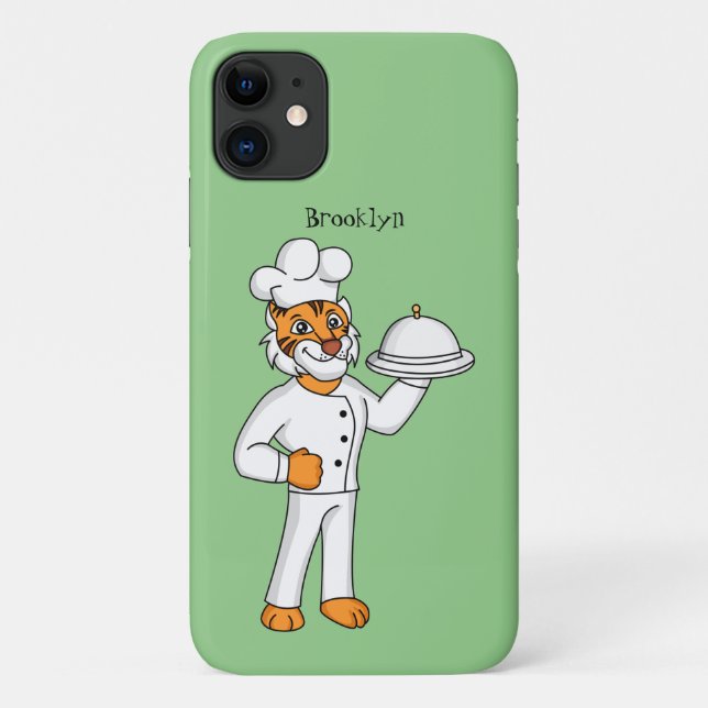 Coques Case-Mate iPhone Illustration d'un chef tigre drôle et mignon (Dos)