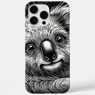 Coque iPhone 16 Pro Max Illustration d'un ours koala mignon sur fond en cu