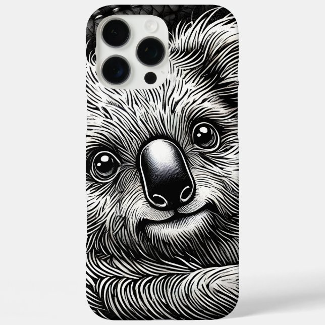 Coques Case-Mate iPhone Illustration d'un ours koala mignon sur fond en cu (Verso)