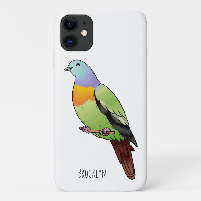 Coques Case-Mate iPhone Illustration d'un pigeon à cou rose (Dos)