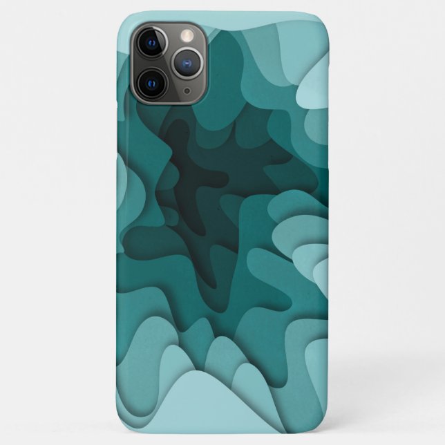 Coques Case-Mate iPhone Illustration d'une vague d'ombre turquoise unique  (Dos)