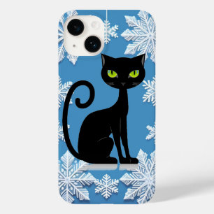 Coque Case-Mate iPhone Illustration élégante de chat noir aux yeux verts