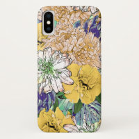 Illustration florale à la mode jaune et verte