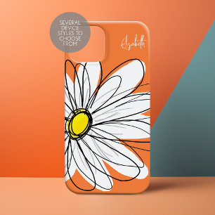 Coques iPhone 16 Pro Max Illustration florale de la marguerite tendance - j
