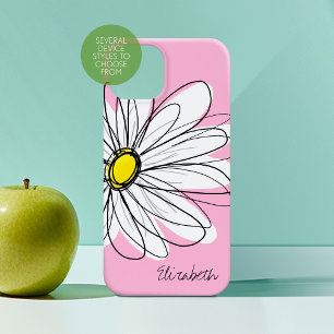 iPhone 13 Mini Coque Illustration florale de marguerite tendance - jaun