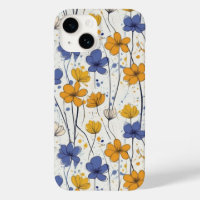 Illustration florale, fleurs sauvages abstraits, m