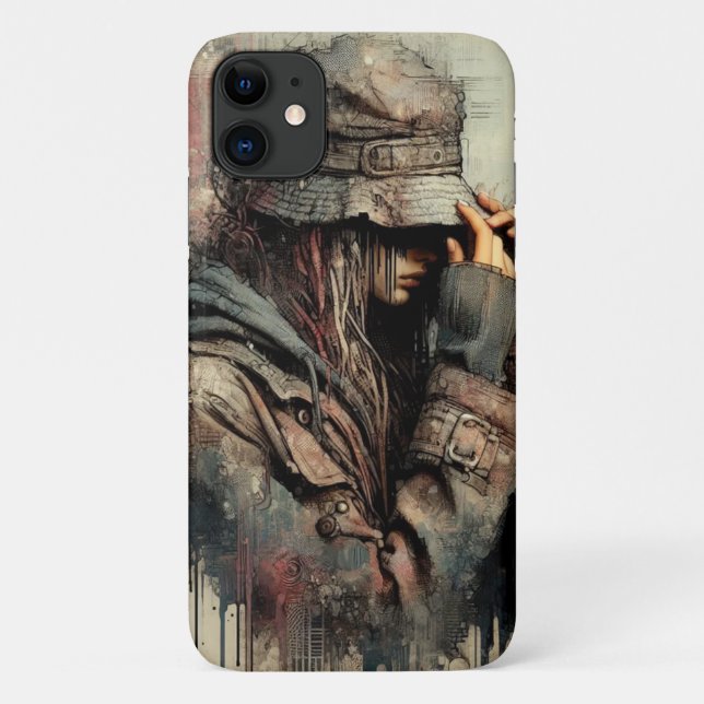 Coques Case-Mate iPhone Illustration Grunge Style Girl (Dos)