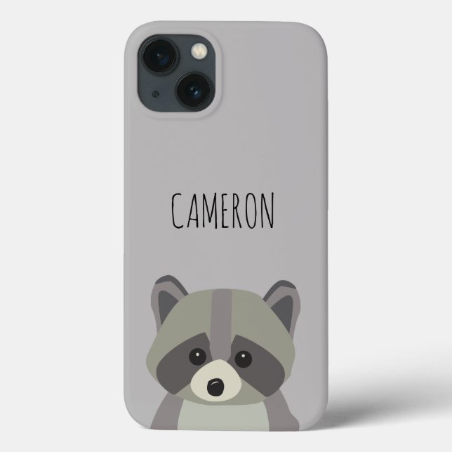 Coques Case-Mate iPhone Illustration moderne mignonne Raccoon personnalisé (Verso)