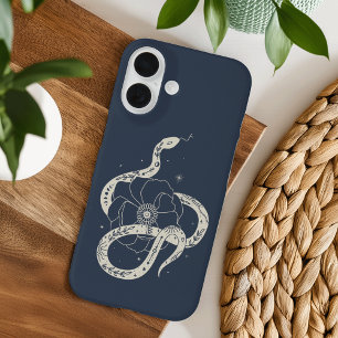 Coque Pour iPhone 16 Illustration mystique du serpent botanique