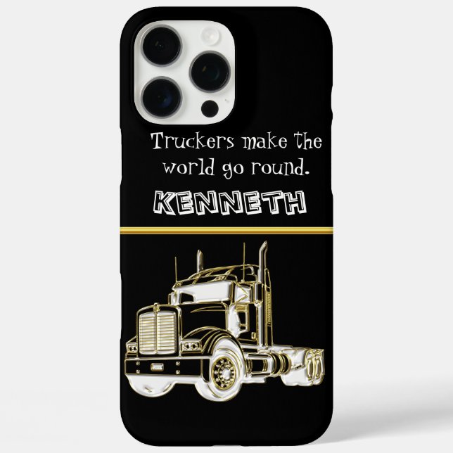 Coques Case-Mate iPhone Illustration numérique d'or pour semi-camion (Verso)