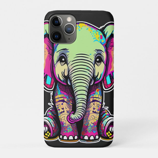 Coques Case-Mate iPhone Illustration numérique d'un bébé éléphant mignon a (Dos)