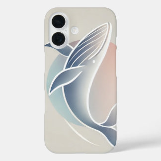 Coque Pour iPhone 16 Illustration numérique - Silhouette de baleine gra