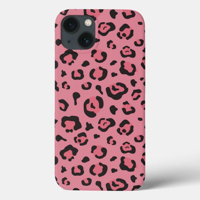 Coques Case-Mate iPhone Illustration of Leopard Pink Animal (Verso)