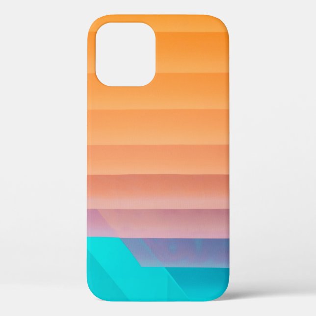Coques Case-Mate iPhone Illustration orange et turquoise (Verso)
