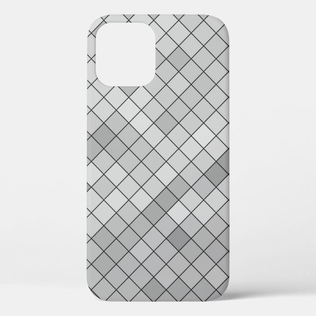 Coques Case-Mate iPhone Illustration polygonale grise, composée de tria (Verso)