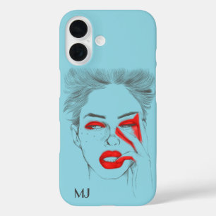 Coque Pour iPhone 16 Illustration rétro customisée - Bébé bleu