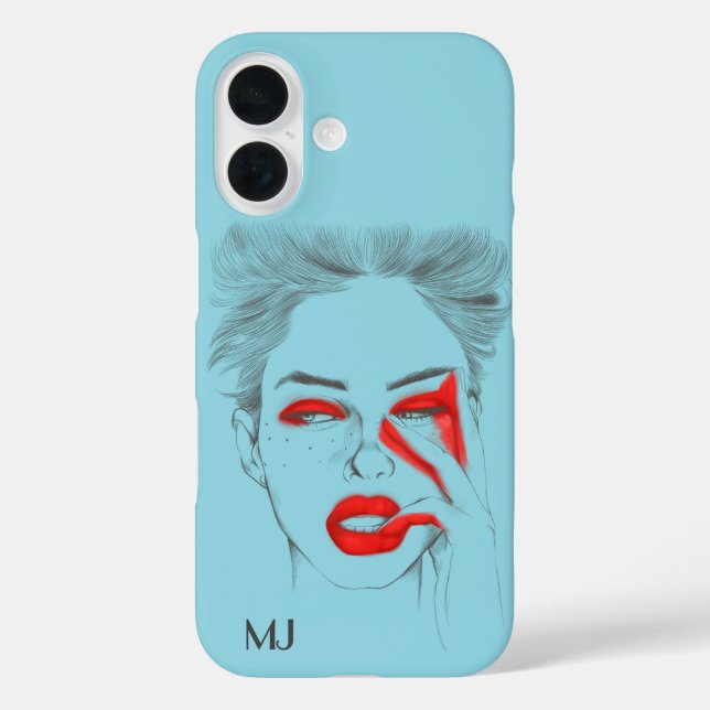 Coques Case-Mate iPhone Illustration rétro customisée - Bébé bleu (Verso)