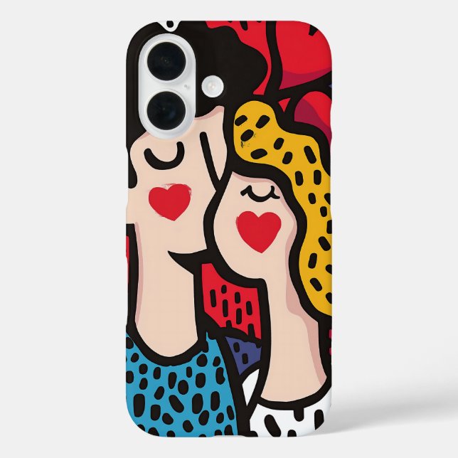 Coques Case-Mate iPhone Illustration romantique d'un couple amoureux (Verso)