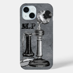 Coque Case-Mate iPhone Illustration téléphonique vintage sur le monogramm