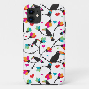 Coque iPhone 11 illustration tropicale d'oiseau mignon de toucan